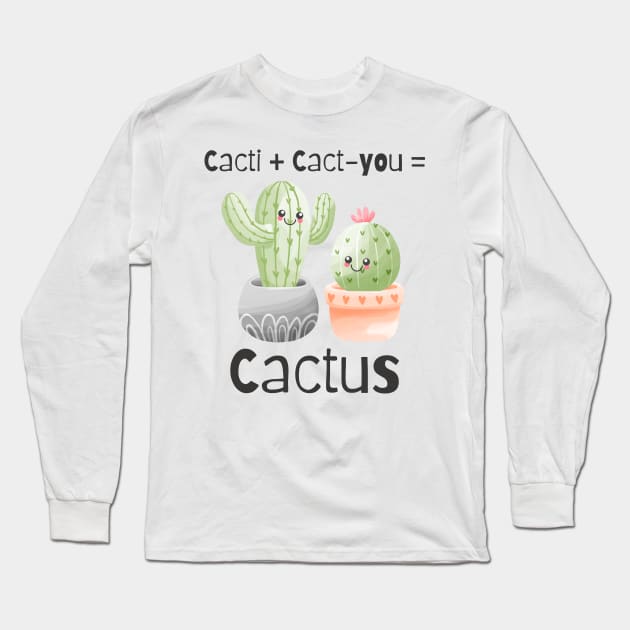 Funny Kawaii Cacti Long Sleeve T-Shirt by JanesCreations